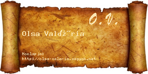 Olsa Valéria névjegykártya